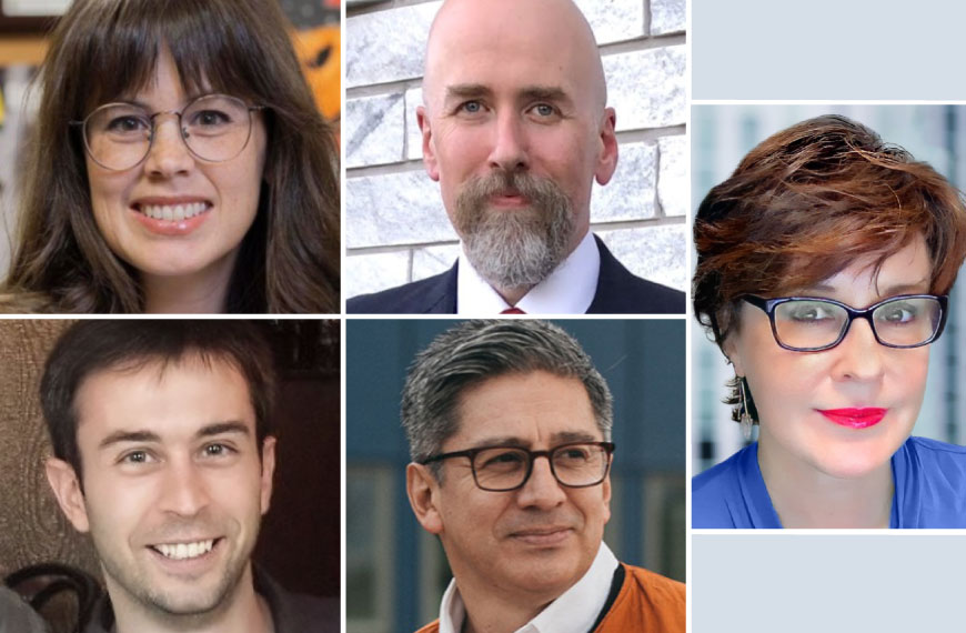 Photos of the four speakers on the panel