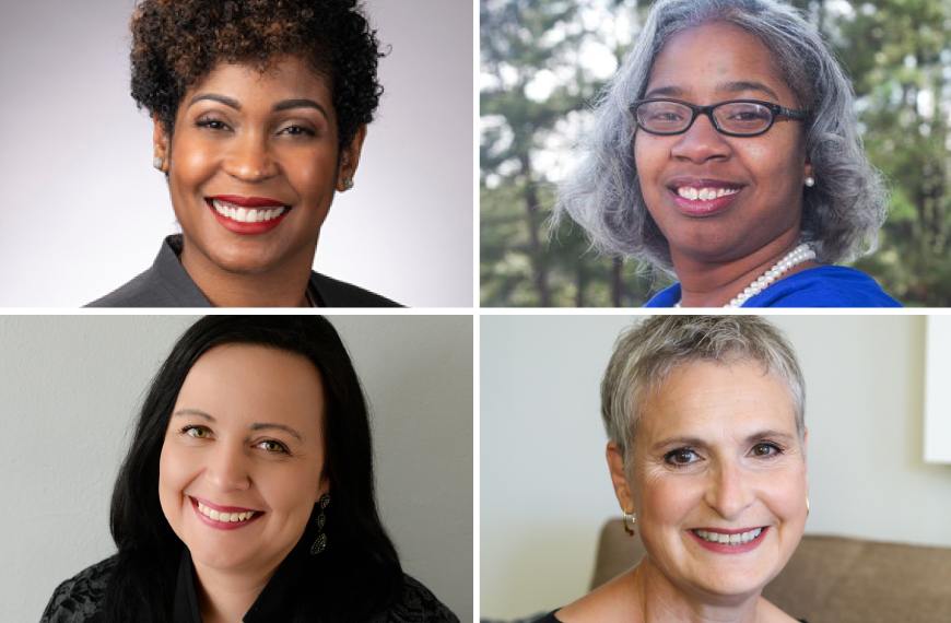 Photos of the four speakers on the panel